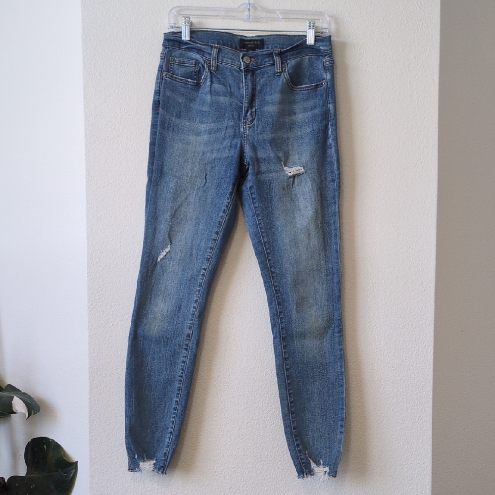 Banana Republic Distressed Skinny Jeans In Light Wash
